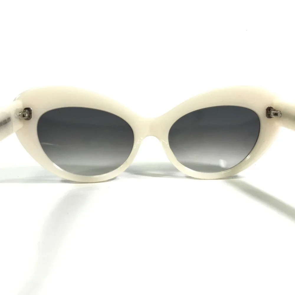 Morgenthal Frederics Sunglasses FAY COL 275 White Clear Lace Frames Blue Lenses